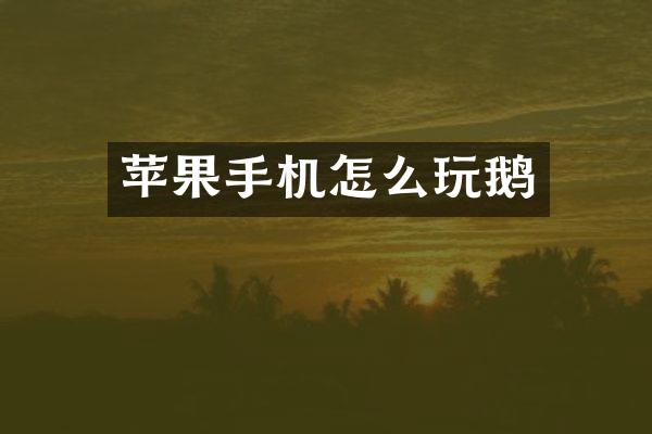 苹果手机怎么玩鹅