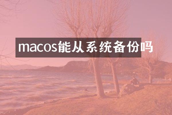 macos能从系统备份吗