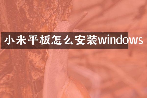 小米平板怎么安装windows