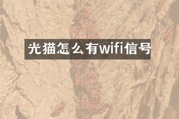 光猫怎么有wifi信号