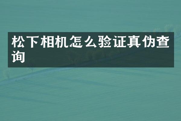 相机怎么验证真伪查询
