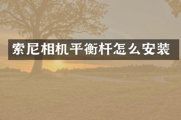 相机平衡杆怎么安装