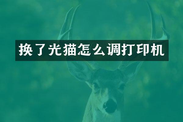 换了光猫怎么调打印机