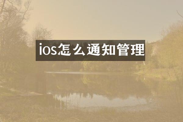 ios怎么通知管理