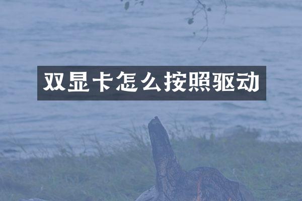 双显卡怎么按照驱动