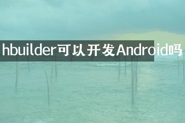 hbuilder可以开发Android吗
