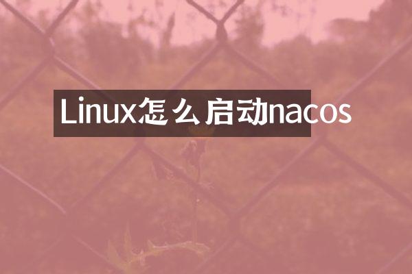 Linux怎么启动nacos