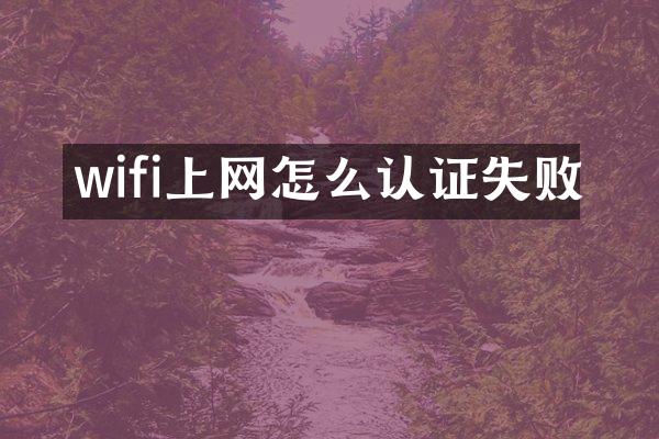 wifi上网怎么认证失败
