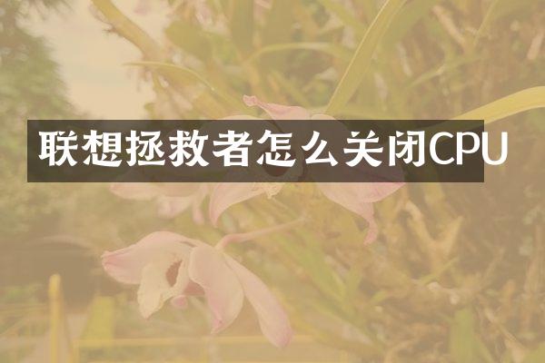 联想拯救者怎么关闭CPU