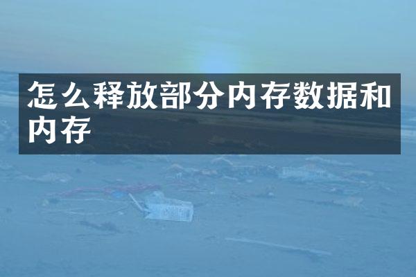怎么释放部分内存数据和内存
