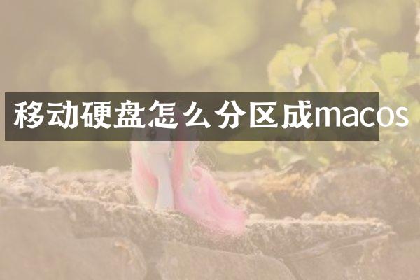 移动硬盘怎么分区成macos