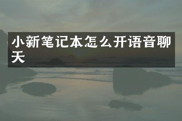 小新笔记本怎么开语音聊天