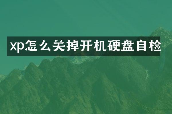 xp怎么关掉开机硬盘自检