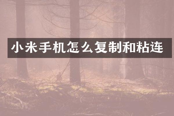 小米手机怎么复制和粘连