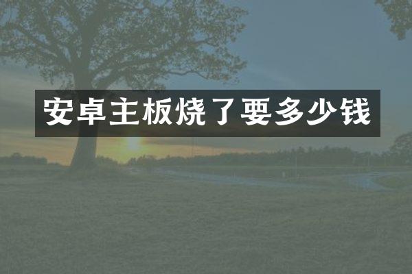 安卓主板烧了要多少钱
