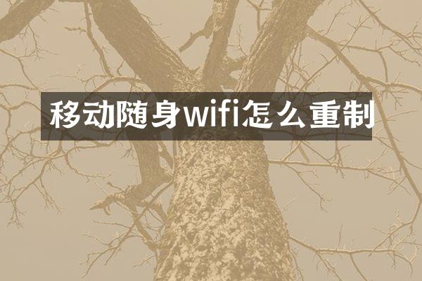 移动随身wifi怎么重制