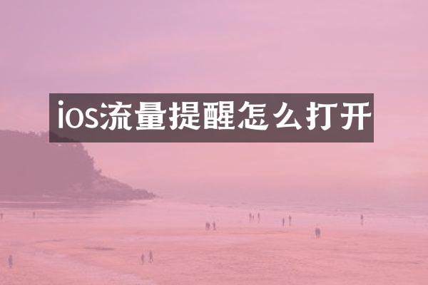 ios流量提醒怎么打开