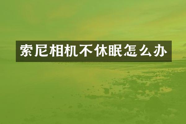 相机不休眠怎么办