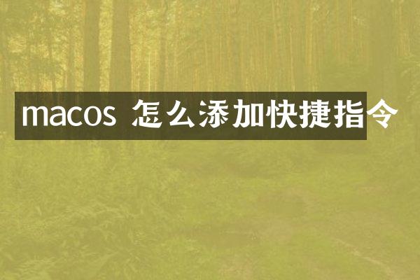 macos 怎么添加快捷指令