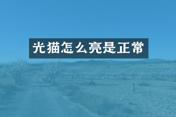 光猫怎么亮是正常