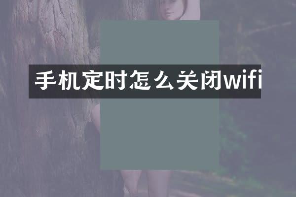 手机定时怎么关闭wifi