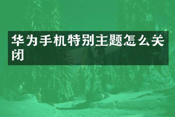 华为手机特别主题怎么关闭
