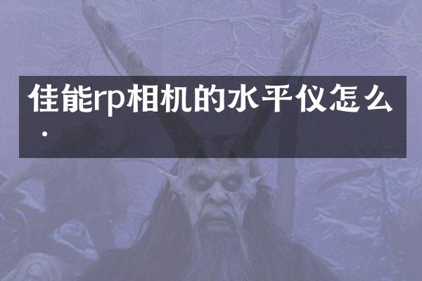 佳能rp相机的水平仪怎么样
