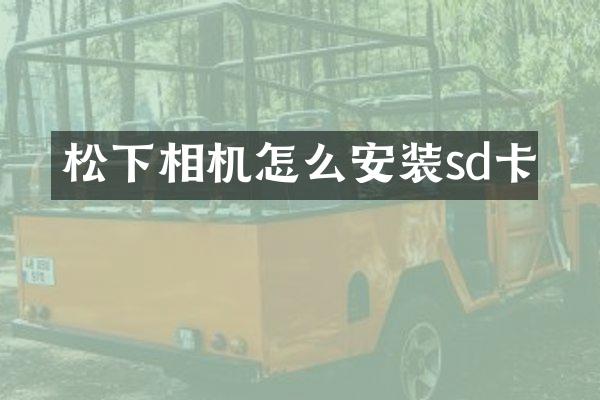 相机怎么安装sd卡