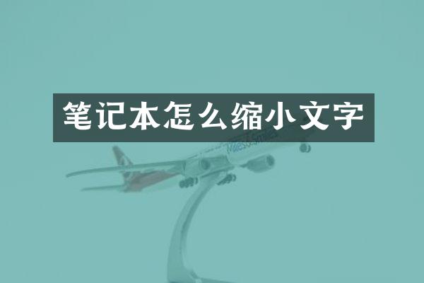 笔记本怎么缩小文字