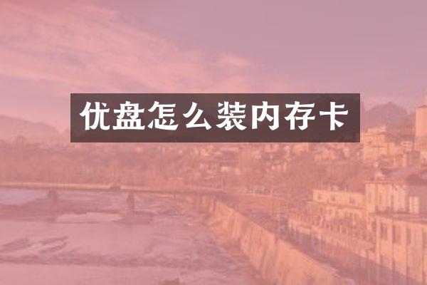 优盘怎么装内存卡