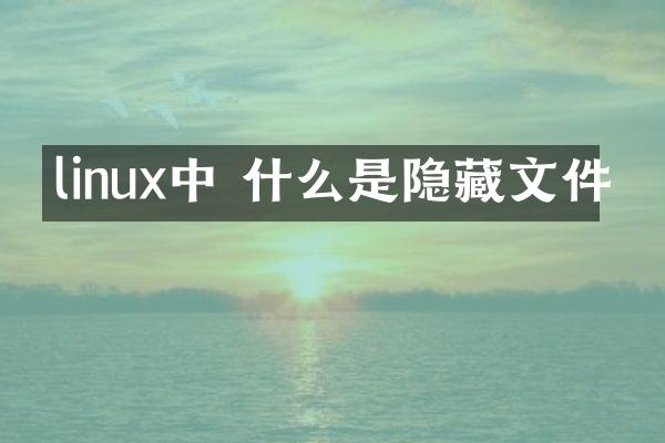 linux中 什么是隐藏文件