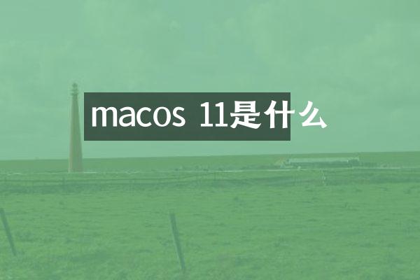 macos 11是什么