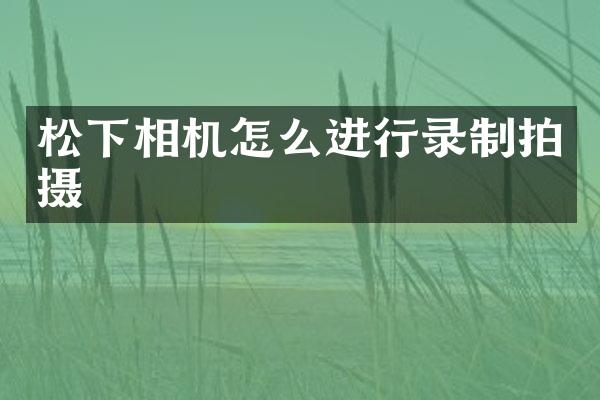 相机怎么进行录制拍摄