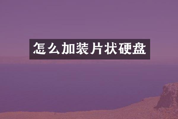 怎么加装片状硬盘