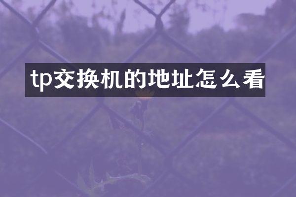 tp交换机的地址怎么看