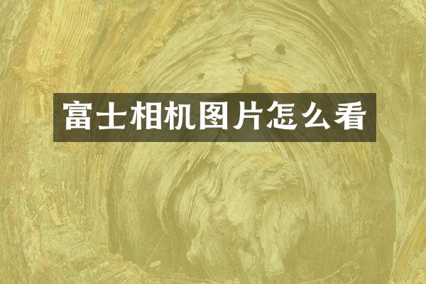 富士相机图片怎么看