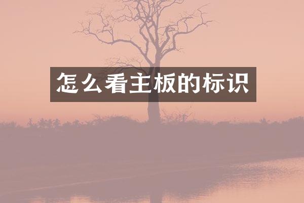 怎么看主板的标识