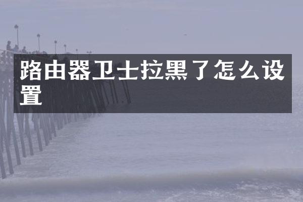 路由器卫士拉黑了怎么设置