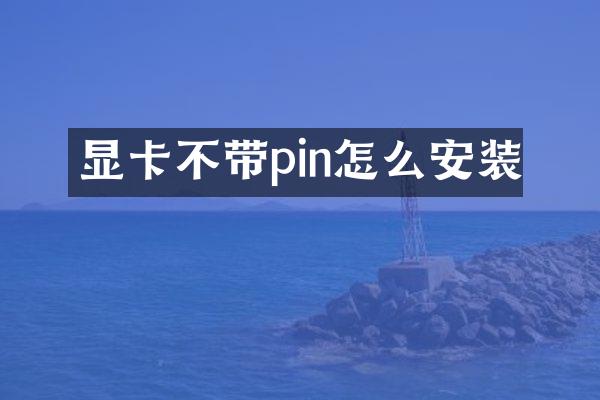 显卡不带pin怎么安装