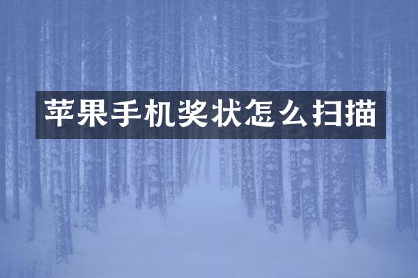 苹果手机奖状怎么扫描