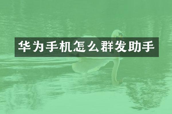 华为手机怎么群发助手