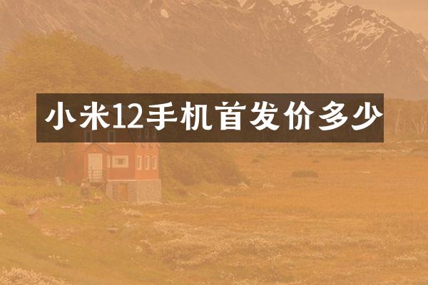 小米12手机首发价多少