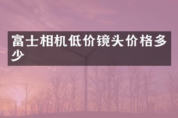 富士相机低价镜头价格多少