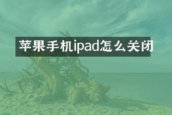 苹果手机ipad怎么关闭