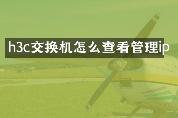h3c交换机怎么查看管理ip