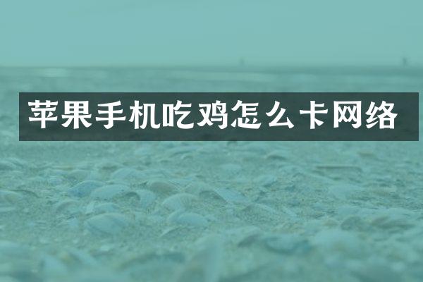 苹果手机吃鸡怎么卡网络
