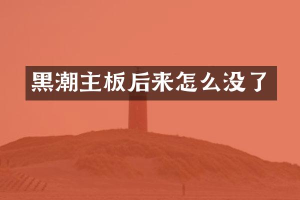 黑潮主板后来怎么没了