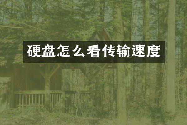 硬盘怎么看传输速度