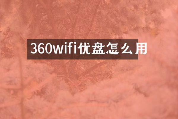 360wifi优盘怎么用