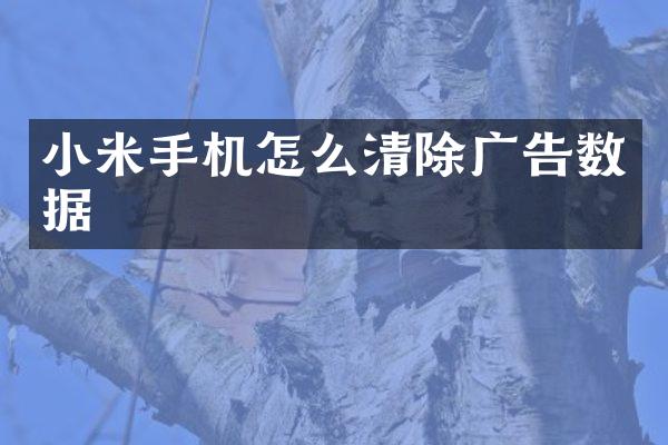 小米手机怎么清除广告数据
